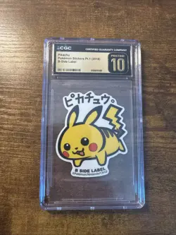 Pikachu - 2018 Pokemon Stickers B-Side Label Pt. 1 - CGC Pristine 10 - Image 1