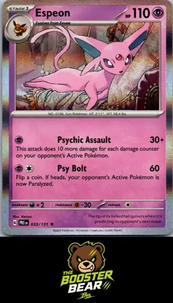 Espeon 033/131 Holo R Prismatic Evolutions Pokemon NM/M - Image 1