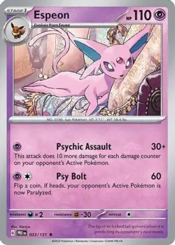 Espeon 033/131 Holo R Prismatic Evolutions Pokemon NM/M - Image 4