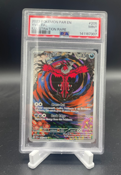2023 POKEMON PAR EN-PARADOX RIFT ILLUSTRATION RARE #205 YVELTAL PSA 9 - Image 1