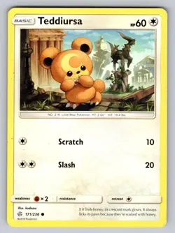 Teddiursa 171/236 Common Cosmic Eclipse Pokemon Lightly Played - Image 1