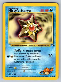 Misty's Staryu 90/132 Common Gym Heroes Pokemon Unlimited Near Mint - Image 1