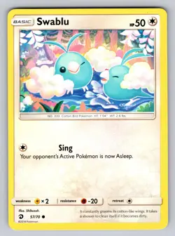 Swablu 57/70 Common Dragon Majesty Pokemon Lightly Played - Image 1