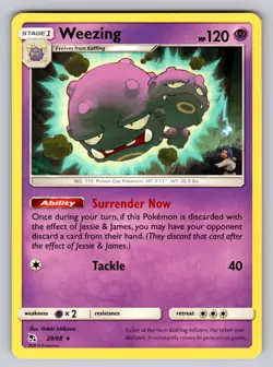 Weezing 29/68 Rare Hidden Fates Pokemon Lightly Played - Image 1