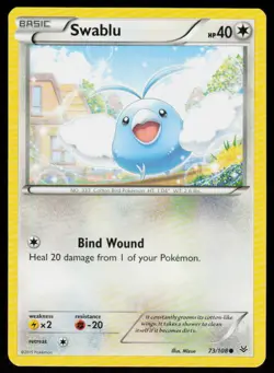 Swablu 73/108 Common Roaring Skies Pokemon Near Mint - Image 1