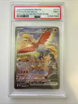 2025 Pokemon DRI EN ETHAN’S HO-OH ex Special Illustration Rare #230 PSA 9 MINT - Image 1