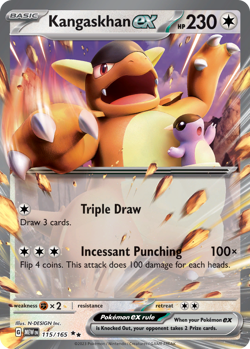 Kangaskhan ex 115/165 Double Rare 151 NM/M Pokemon - Image 4