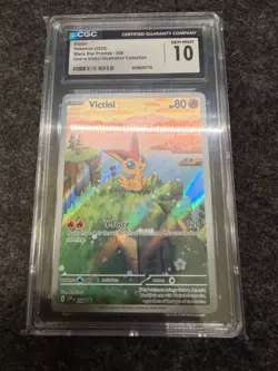 2025 POKEMON UNOVA ILLUSTRATION COLLECTION BLACK STAR PROMO #208 VICTINI CGC 10 - Image 1