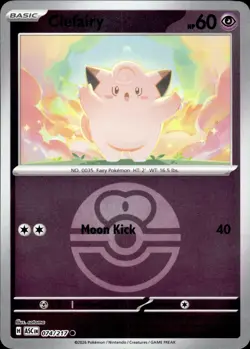CLEFAIRY (LOVE BALL) 074/217 COMMON ASCENDED HEROES POKEMON REVERSE HOLO NM - Image 1