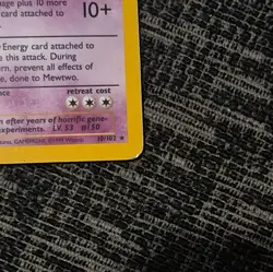 Pokemon TCG Base Set Mewtwo 10/102 Holo Rare Holo 1999 English 60 HP - Image 4