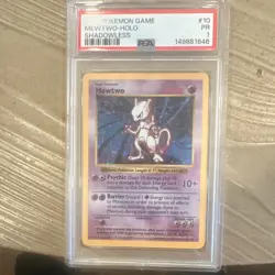 Pokemon TCG Mewtwo Base Set Shadowless Holo Rare 10/102 60 HP Basic English - Image 1