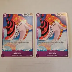 2X One Piece Monda (OP07-074/201) OP07 500 Years in the Future NM TCG CCG - Image 1