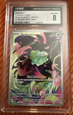 Pokemon Bulbasaur 133/132 Mega Evolution Illustration Rare CGC 8 - Image 1