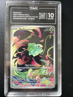 2025 Pokemon Mega Evolution Stamped 133/132 Bulbasaur IR TAG 10 - Image 1