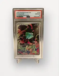 Pokemon TCG Mega Evolution Bulbasaur Card 133/132 Illustration Rare - PSA 10 - Image 1