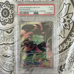 Pokemon Bulbasaur Illustration Rare Holo ME01: Mega Evolution 133/132 PSA 7 EN - Image 1