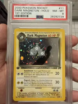 Pokemon 1st Edition Dark Magneton Holo 11/82 Team Rocket PSA 8 NM/Mint - Image 5