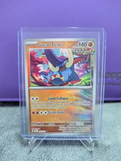 Pokemon TCG Great Tusk Prismatic Evolutions Card 055/131 Masterball - Image 1