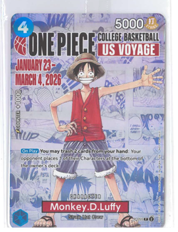 One Piece Monkey D. Luffy College Basketball Promo Card + Poster - ST JOHNS - Image 1
