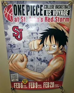 One Piece Monkey D. Luffy College Basketball Promo Card + Poster - ST JOHNS - Image 3