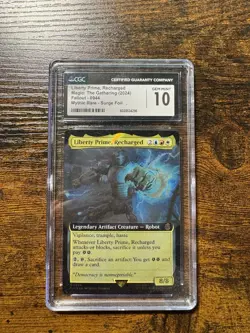 MTG Fallout Liberty Prime, Recharged PIP Surge Foil Extended Art CCG Ten - Image 1