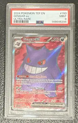 2024 POKEMON TEF EN-TEMPORAL FORCES ULTRA RARE #193 GENGAR EX PSA 9 - Image 1