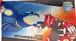 2015 Pokemon Nationals Exclusive Playmat Primal Groudon Primal Kyogre - Image 1