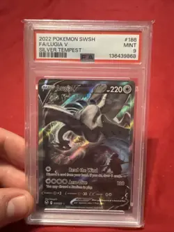 2022 Pokemon Sword & Shield Silver Tempest FA/Lugia v #186 PSA 9 Certified - Image 2