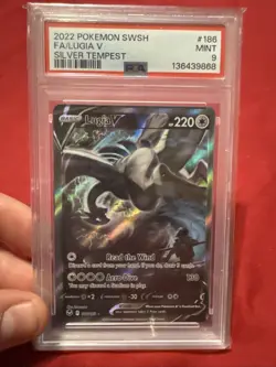 2022 Pokemon Sword & Shield Silver Tempest FA/Lugia v #186 PSA 9 Certified - Image 5