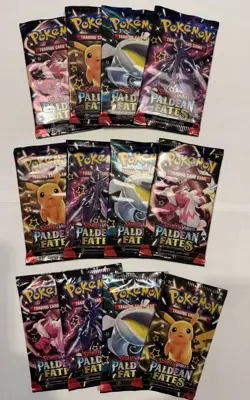 Pokemon TCG Scarlet & Violet Paldean Fates Booster Pack Art Lot 12 Packs English - Image 1