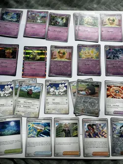 Pokemon TCG Paldean Fates Mixed Type Bulk Lot 56 Cards Holos & Reverse - Image 2