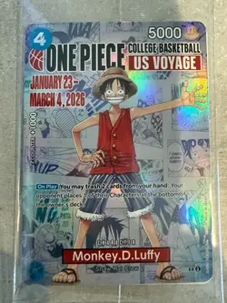 One Piece Card, Monkey.D.Luffy, College Basketball, US Voyage, P-055 ... - Image 1