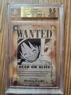 2025 One Piece Carrying on his will OP13-118 Monkey D Luffy Wanted Poster SP BGS - Image 1