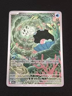 Pokemon TCG Destined Rivals Clamperl Card Illustration Rare 195/182 - Image 1