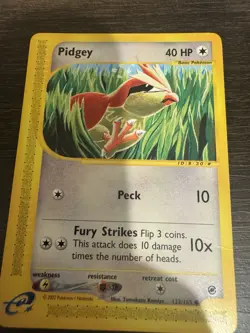 Pokemon Pidgey 123/165 Expedition Base Set Common Regular TOMOKAZU KOMIYA MP - Image 1