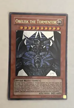 Yugioh Obelisk the Tormentor JUMP-EN037 Holofoil Limited Edition LP/MP Yu-GI-Oh - Image 1