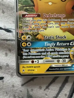 Pokemon Card Dedenne GX World Championships 2019 57/214 Near Mint - Image 4