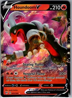 Houndoom V 021/189 SWSH03: Darkness Ablaze - Pokemon Card - NM - Image 1