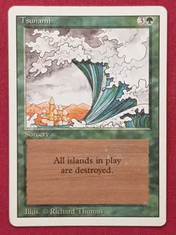Magic The Gathering REVISED EDITION TSUNAMI green card MTG - Image 1