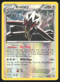 Braviary 116/135 Plasma Storm Rare Pokemon Reverse Holo LP - Image 1