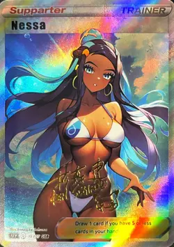 Cute Nessa Pokemon HOLO RARE - Custom Anime Waifu Doujin Card Japan Seller NM+ - Image 1