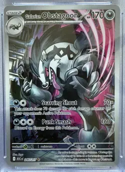 CGC 10 Pokemon Galarian Obstagoon 245/217 Me: Ascended Heroes Holo - Image 3