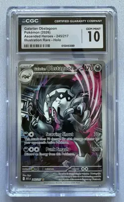 CGC 10 Pokemon Galarian Obstagoon 245/217 Me: Ascended Heroes Holo - Image 5