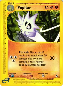 Pokemon TCG Pupitar Aquapolis Regular Uncommon 56/147 VLP - Image 1