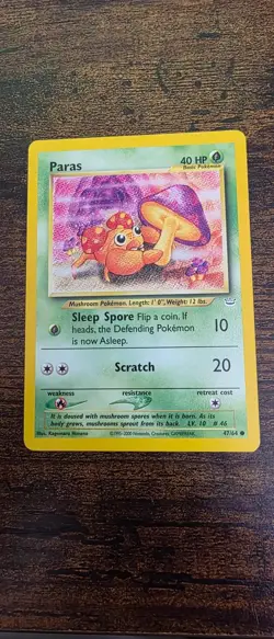 Paras 47/64 Common Neo Revelation Pokemon Lightly Played - Image 1