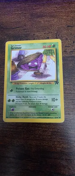 Grimer 57/82 Common Team Rocket Pokemon Moderately Played - Image 1