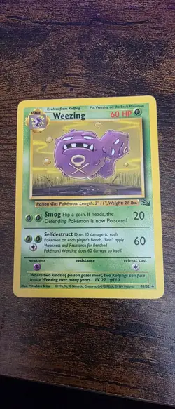 Weezing 45/62 Uncommon Fossil Pokemon Lightly Played - Image 1