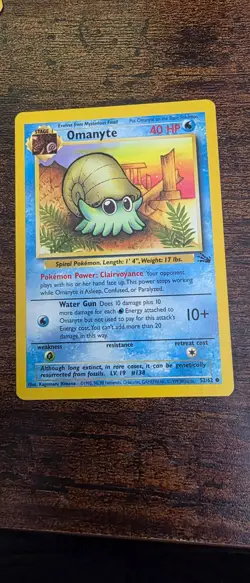 Omanyte 52/62 Common Fossil Pokemon Near Mint - Image 1