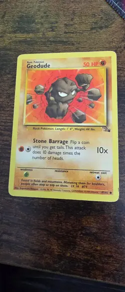 Geodude 47/62 Common Fossil Pokemon Moderately Played - Image 1