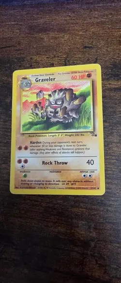 Graveler 37/62 Uncommon Fossil Pokemon Lightly Played - Image 1